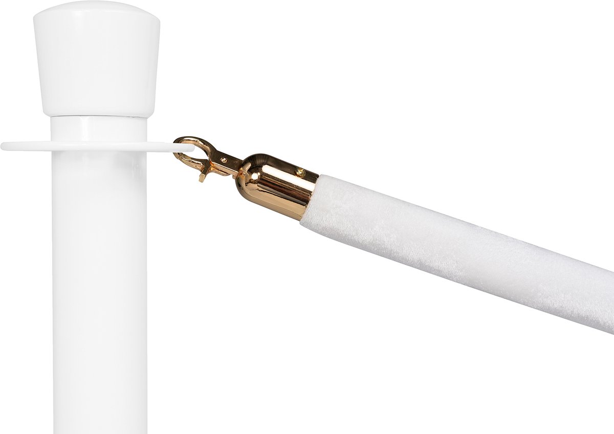   | Afzetkoord Velours | Messing - Wit